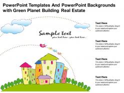 Powerpoint templates and powerpoint backgrounds with green planet building real estate