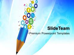 Powerpoint templates for education gears and pencil business ppt backgrounds