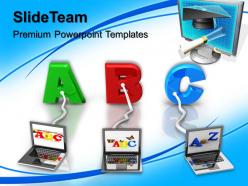 Powerpoint templates training multiple wired to abc education leadership ppt slide