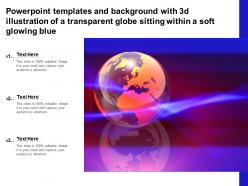 Powerpoint templates with3d illustration of a transparent globe sitting within a soft glowing blue
