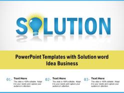 Powerpoint templates with solution word idea business