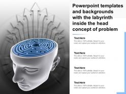 Powerpoint templates with the labyrinth inside the head concept of problem