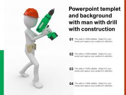Powerpoint templet and background with man with drill with construction