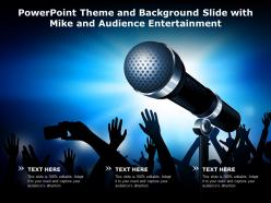 Powerpoint theme and background slide with mike and audience entertainment