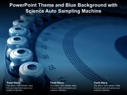 Powerpoint theme and blue background with science auto sampling machine