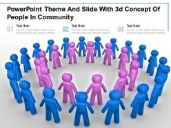 Powerpoint theme and slide with 3d concept of people in community