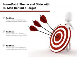Powerpoint theme and slide with 3d man behind a target