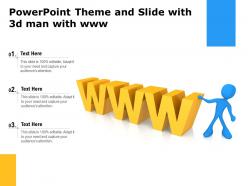 Powerpoint theme and slide with 3d man with www