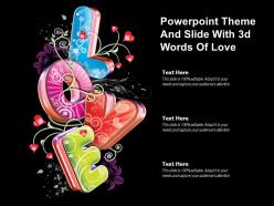 Powerpoint theme and slide with 3d words of love