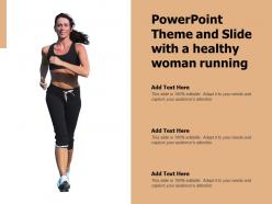 Powerpoint theme and slide with a healthy woman running