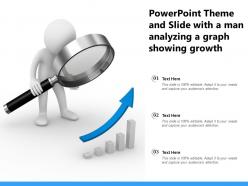 Powerpoint theme and slide with a man analyzing a graph showing growth