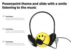 Powerpoint theme and slide with a smile listening to the music