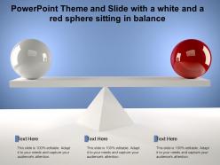 Powerpoint theme and slide with a white and a red sphere sitting in balance