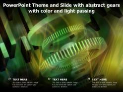 Powerpoint theme and slide with abstract gears with color and light passing