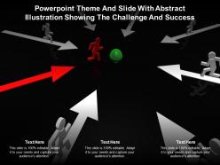 Powerpoint theme and slide with abstract illustration showing the challenge and success