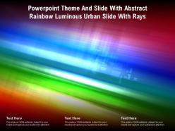 Powerpoint theme and slide with abstract rainbow luminous urban slide with rays