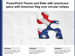 Powerpoint theme and slide with americana piece with american flag over circular stripes