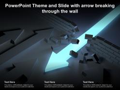 Powerpoint theme and slide with arrow breaking through the wall