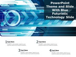 Powerpoint theme and slide with blue futuristic technology slide