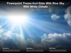 Powerpoint theme and slide with blue sky with white clouds