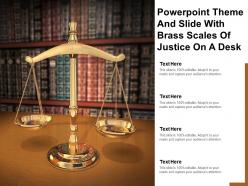 Powerpoint Theme And Slide With Brass Scales Of Justice On A Desk