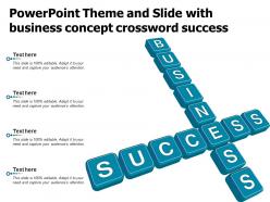 Powerpoint theme and slide with business concept crossword success