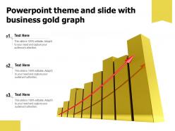 Powerpoint theme and slide with business gold graph