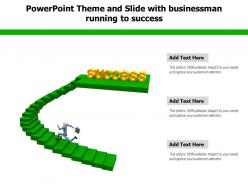 Powerpoint theme and slide with businessman running to success