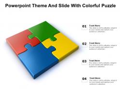 Powerpoint theme and slide with colorful puzzle