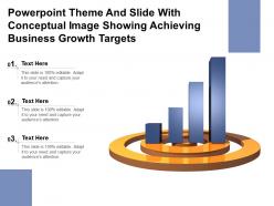 Powerpoint theme and slide with conceptual image showing achieving business growth targets