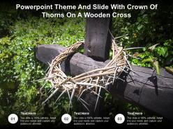 Powerpoint theme and slide with crown of thorns on a wooden cross
