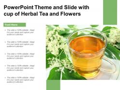 Powerpoint theme and slide with cup of herbal tea and flowers