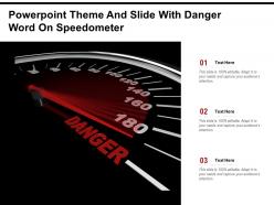 Powerpoint theme and slide with danger word on speedometer