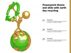 Powerpoint theme and slide with earth day recycling