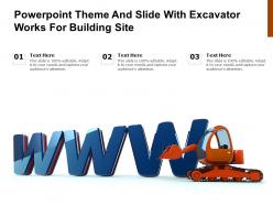 Powerpoint theme and slide with excavator works for building site