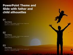 Powerpoint theme and slide with father and child silhouettes