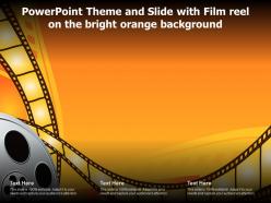 Powerpoint Theme And Slide With Film Reel On The Bright Orange Background