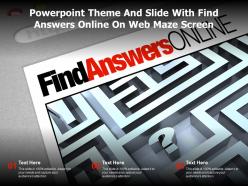 Powerpoint theme and slide with find answers online on web maze screen