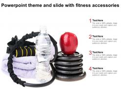 Powerpoint theme and slide with fitness accessories