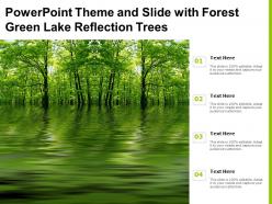 Powerpoint theme and slide with forest green lake reflection trees