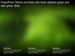 Powerpoint theme and slide with fresh abstract green and dark green slide