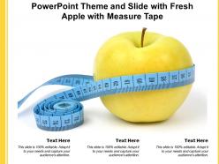 Powerpoint theme and slide with fresh apple with measure tape