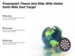 Powerpoint theme and slide with global earth with dart target
