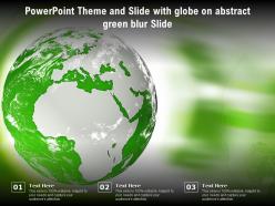Powerpoint theme and slide with globe on abstract green blur slide