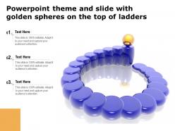 Powerpoint theme and slide with golden spheres on the top of ladders