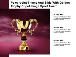 Powerpoint theme and slide with golden trophy cup of image sport award