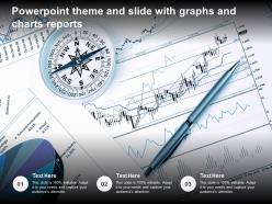 Powerpoint theme and slide with graphs and charts reports