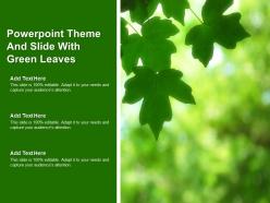 Powerpoint theme and slide with green leaves