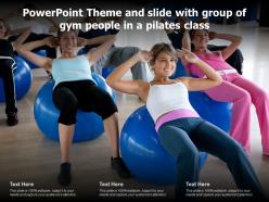 Powerpoint theme and slide with group of gym people in a pilates class
