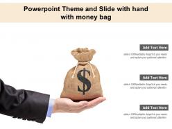Powerpoint theme and slide with hand with money bag